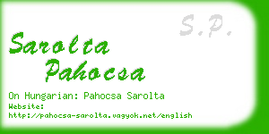 sarolta pahocsa business card